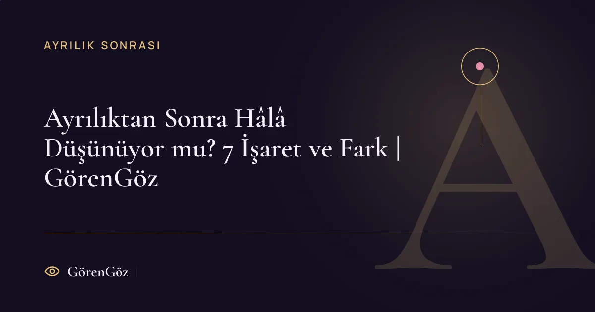 Koyu mor zemin üzerinde soluk altın serif A harfi, ince altın çizgiler ve küçük altın daire motifi; üstte küme etiketi, ortada başlık, altta GörenGöz yazısı